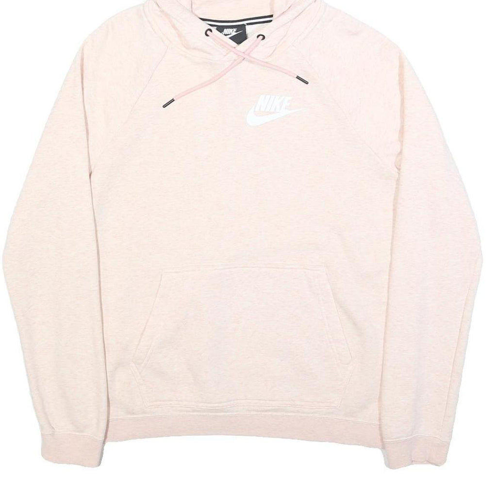 NIKE Womens Pink Hoodie M Cotton Blend Pullover Sports Casual Sweatshirt