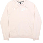 NIKE Womens Pink Hoodie M Cotton Blend Pullover Sports Casual Sweatshirt