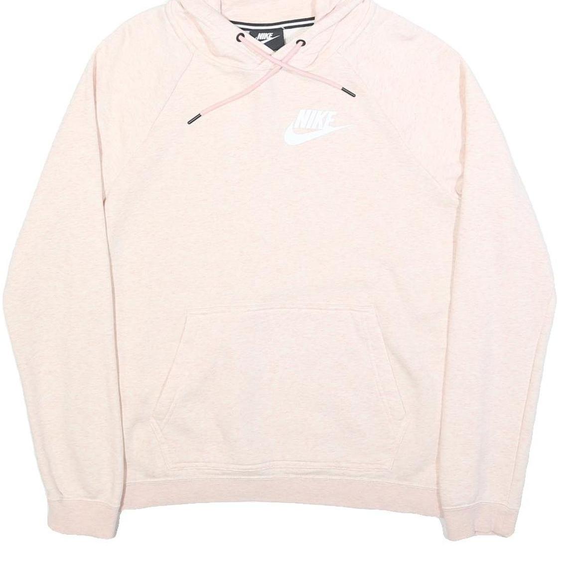 NIKE Womens Pink Hoodie M Cotton Blend Pullover Sports Casual Sweatshirt