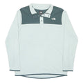 THE NORTH FACE Womens Blue & Dark Blue Plain Pullover Crew Neck Jersey L Fleece