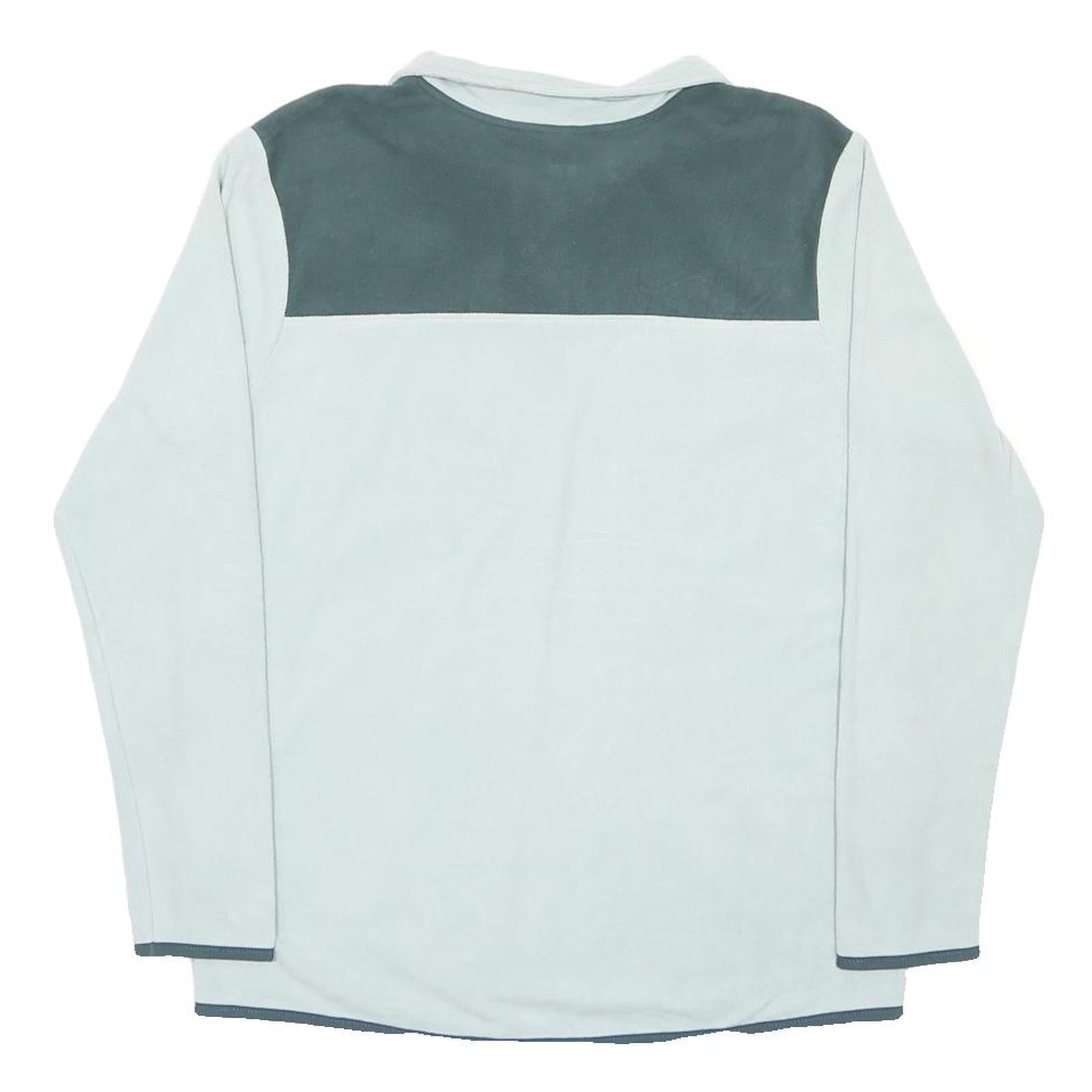 THE NORTH FACE Womens Blue & Dark Blue Plain Pullover Crew Neck Jersey L Fleece
