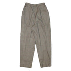 LEILIAM Womens Wool Blend Grey Checked Relaxed Trousers W22 L24