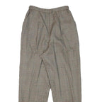 LEILIAM Womens Wool Blend Grey Checked Relaxed Trousers W22 L24