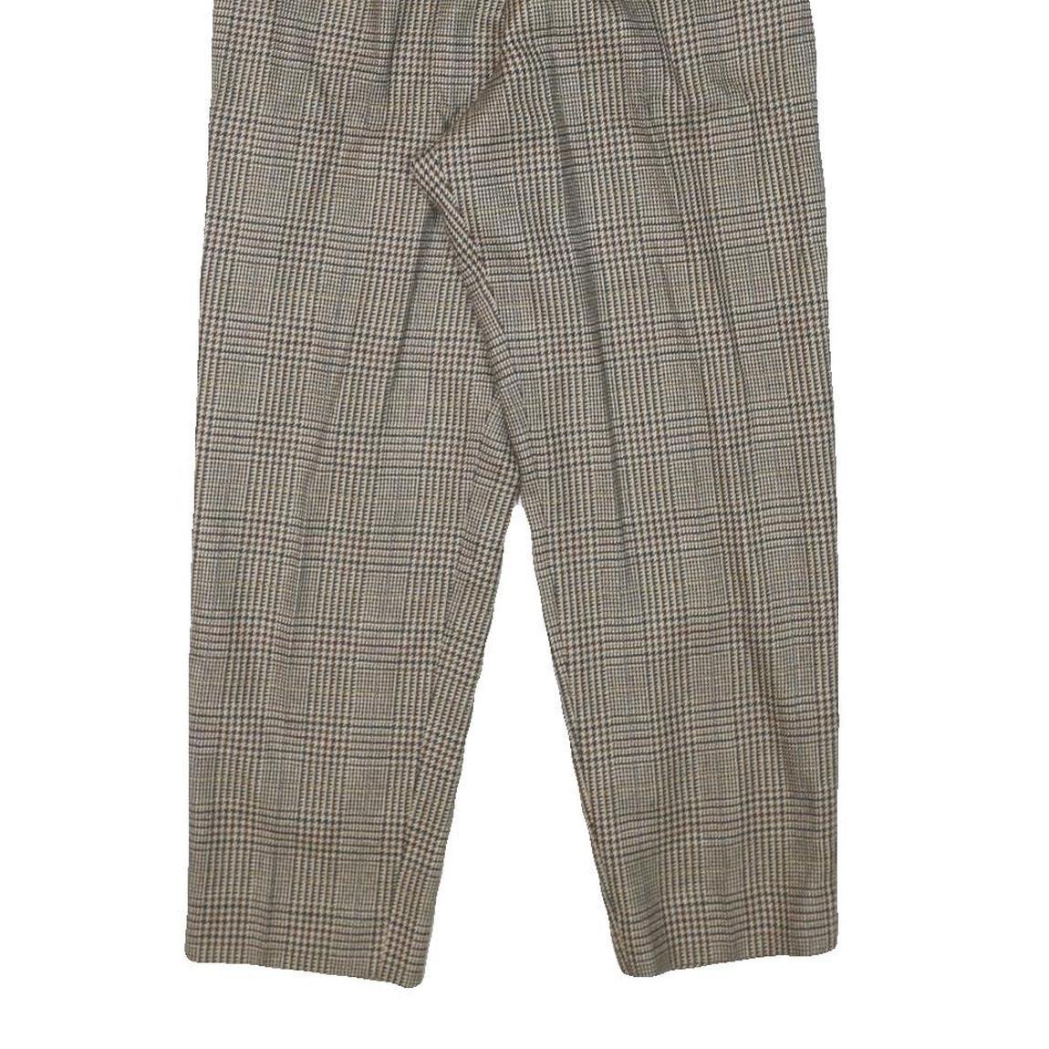 LEILIAM Womens Wool Blend Grey Checked Relaxed Trousers W22 L24