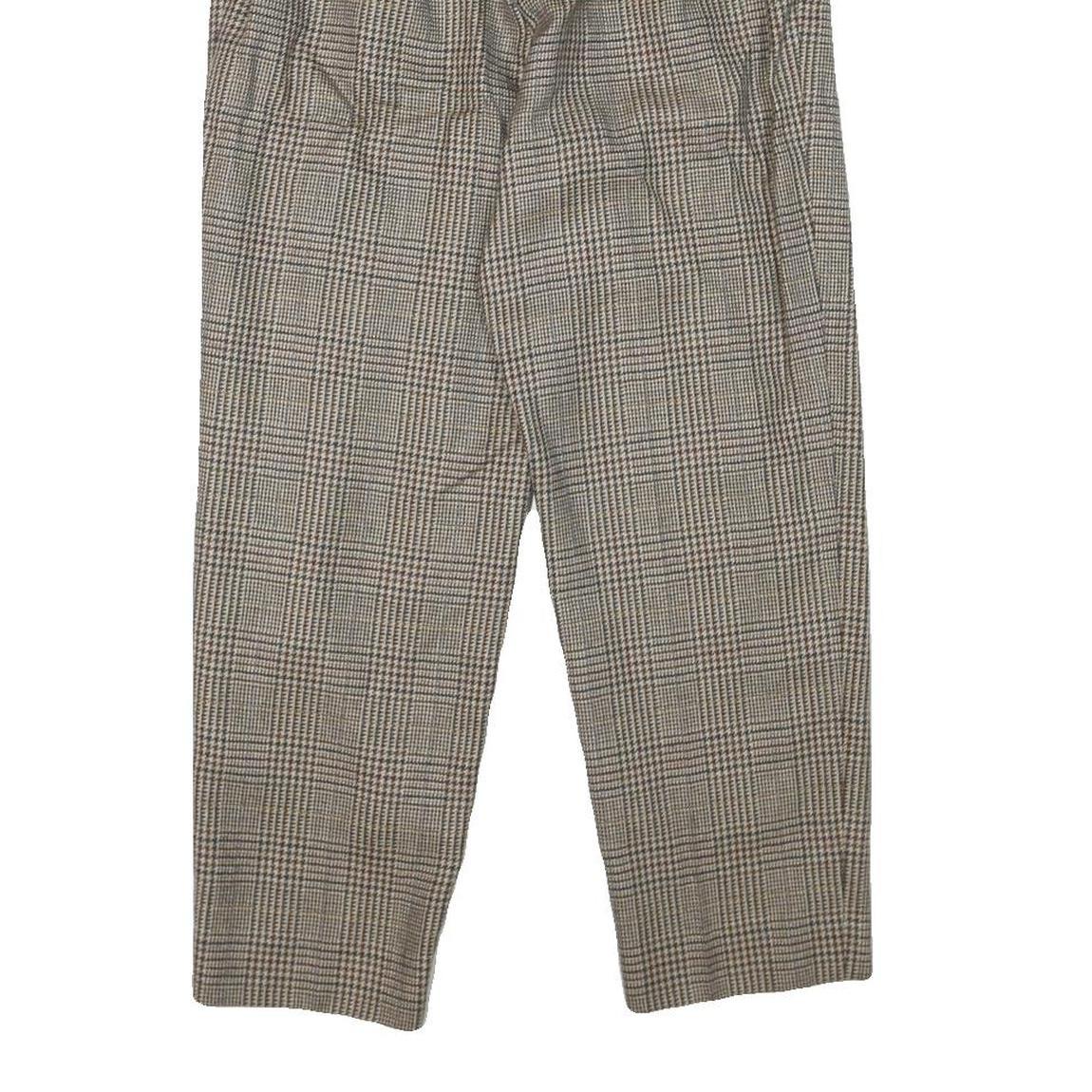 LEILIAM Womens Wool Blend Grey Checked Relaxed Trousers W22 L24