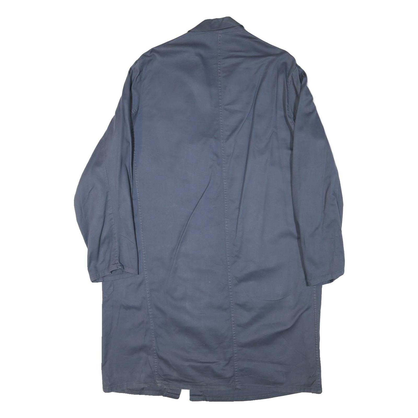 WORKER Mens Blue Cotton Blend Classic Jacket L Button Closure Plain Simple