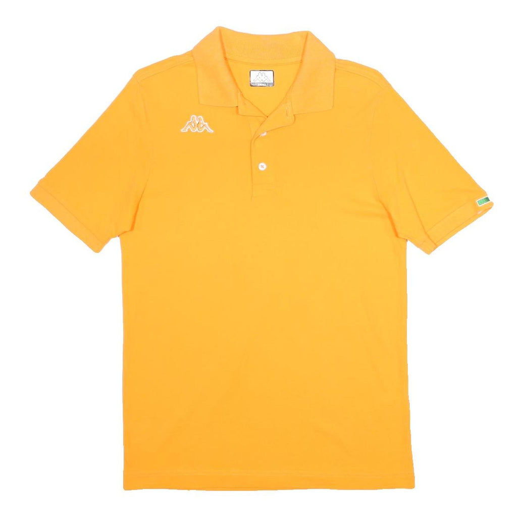 KAPPA Mens Yellow Short Sleeve Plain S Cotton Casual Polo Shirt Reliable Comfort