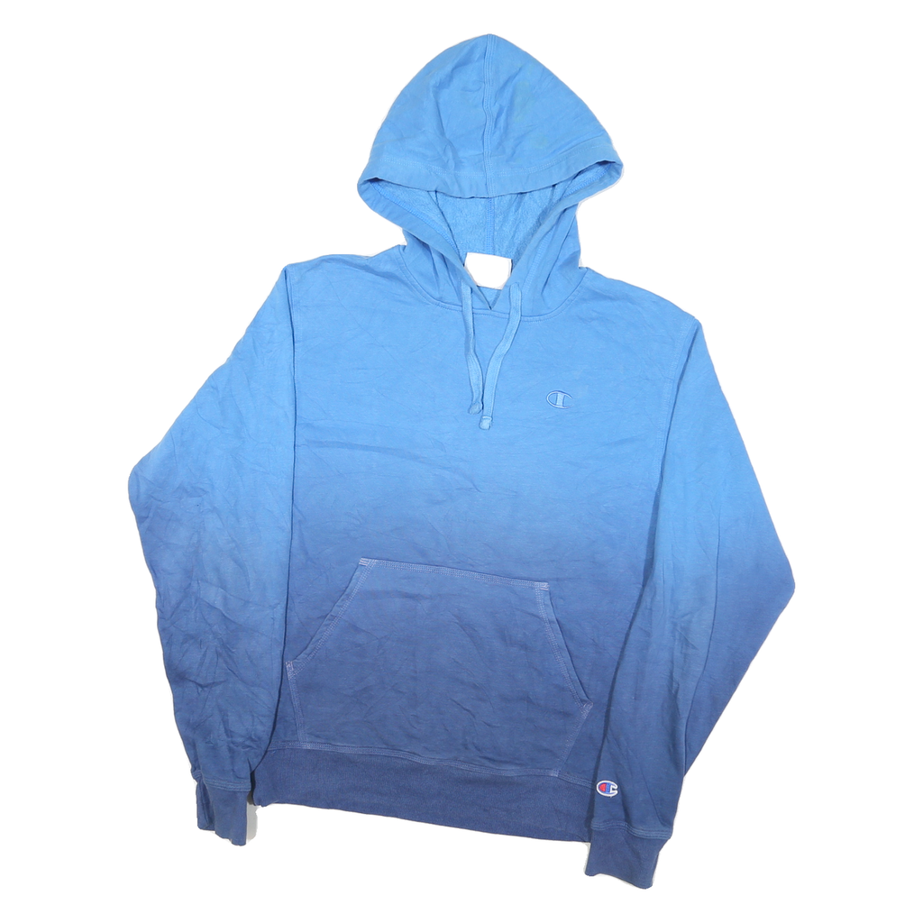 CHAMPION Mens Blue & Navy Hoodie S Cotton Blend Pullover Lightweight Casual