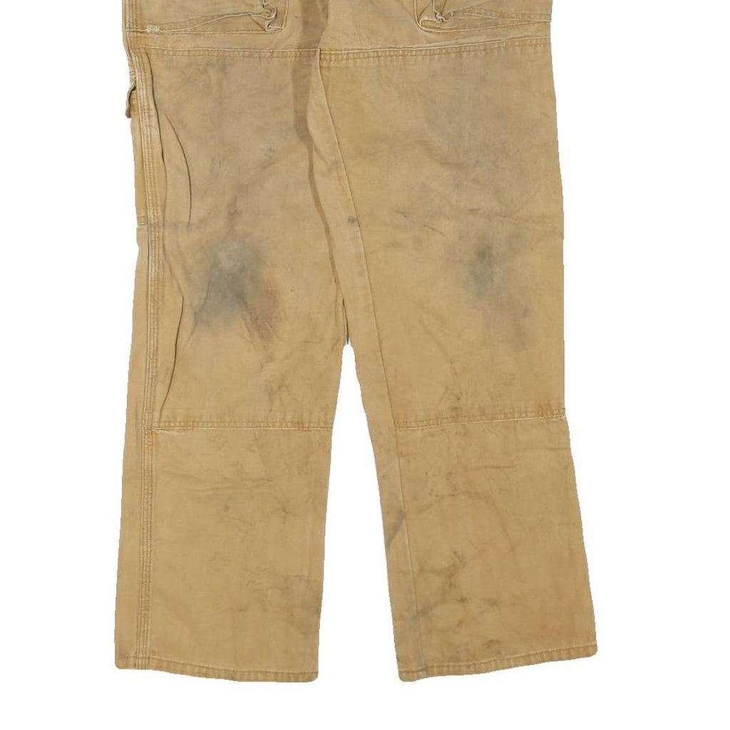 DICKIES Mens Regular Fit Beige Cotton Blend Jeans W32 L30 Workwear Durable Zip