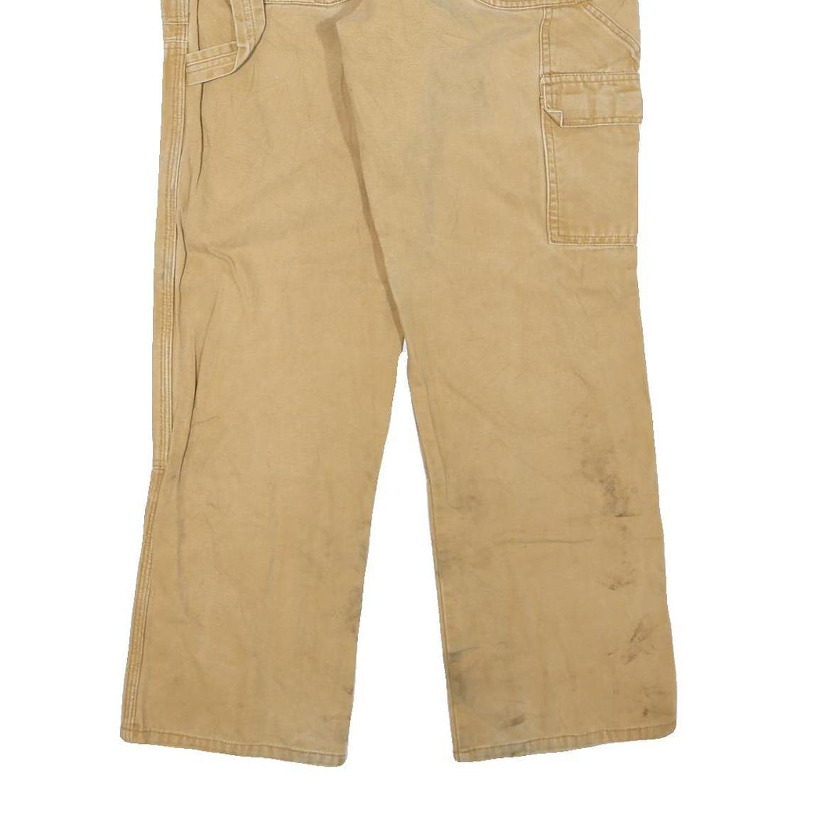 DICKIES Mens Regular Fit Beige Cotton Blend Jeans W32 L30 Workwear Durable Zip