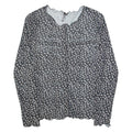 CHICOREE Mesh Womens Printed Top Black Long Sleeve Floral M