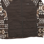 LAUREN RALPH LAUREN Womens Brown & Cream Patterned Polyester Blend Jacket 2XL