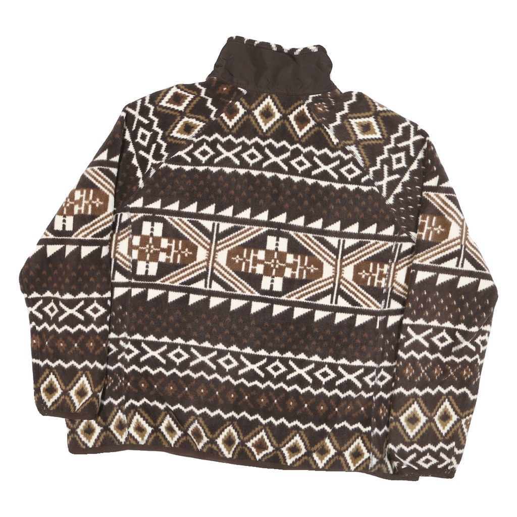 LAUREN RALPH LAUREN Womens Brown & Cream Patterned Polyester Blend Jacket 2XL