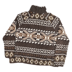 LAUREN RALPH LAUREN Womens Brown & Cream Patterned Polyester Blend Jacket 2XL