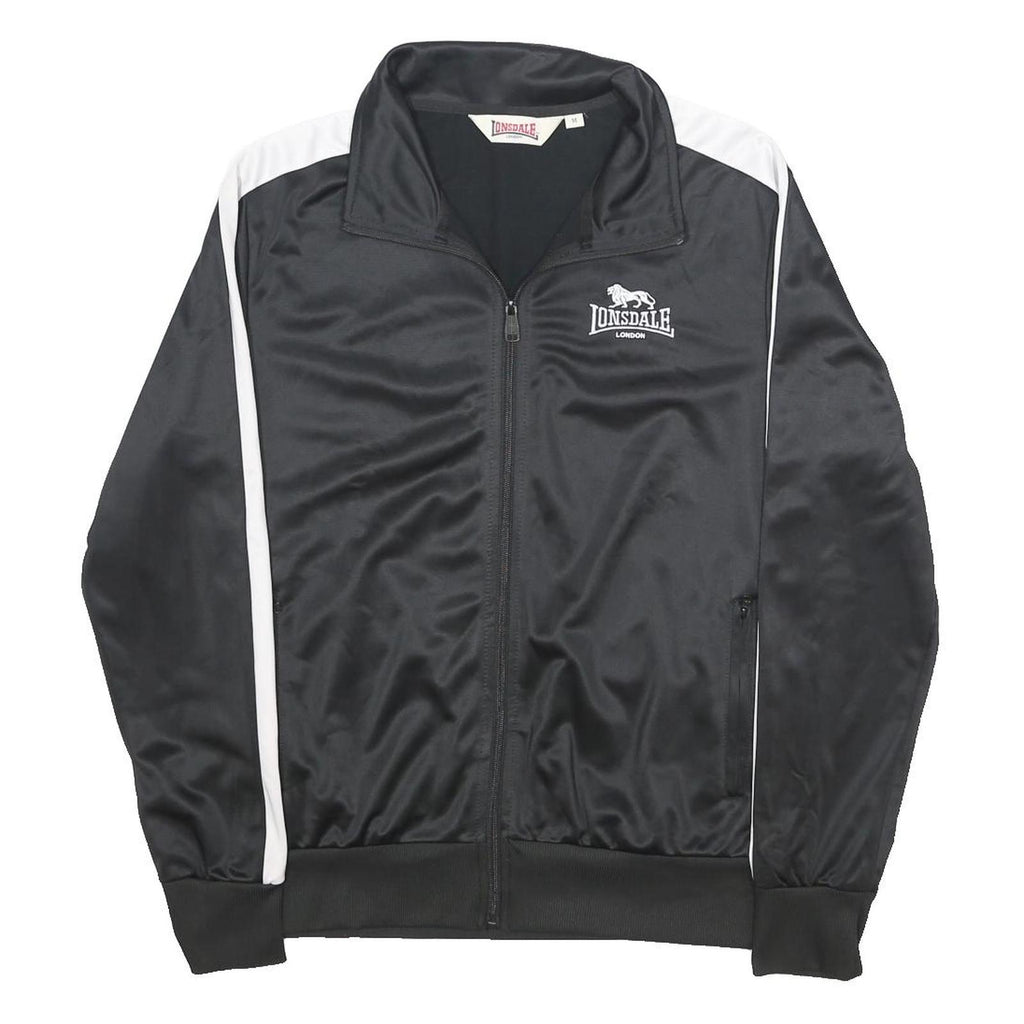 LONSDALE Mens Black & White Track Jacket M Polyester Zip Sportswear