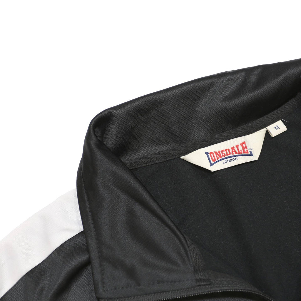 LONSDALE Mens Black & White Track Jacket M Polyester Zip Sportswear