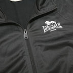 LONSDALE Mens Black & White Track Jacket M Polyester Zip Sportswear