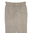 STANFORD Mens Trousers Beige Relaxed Straight Wool W38 L30