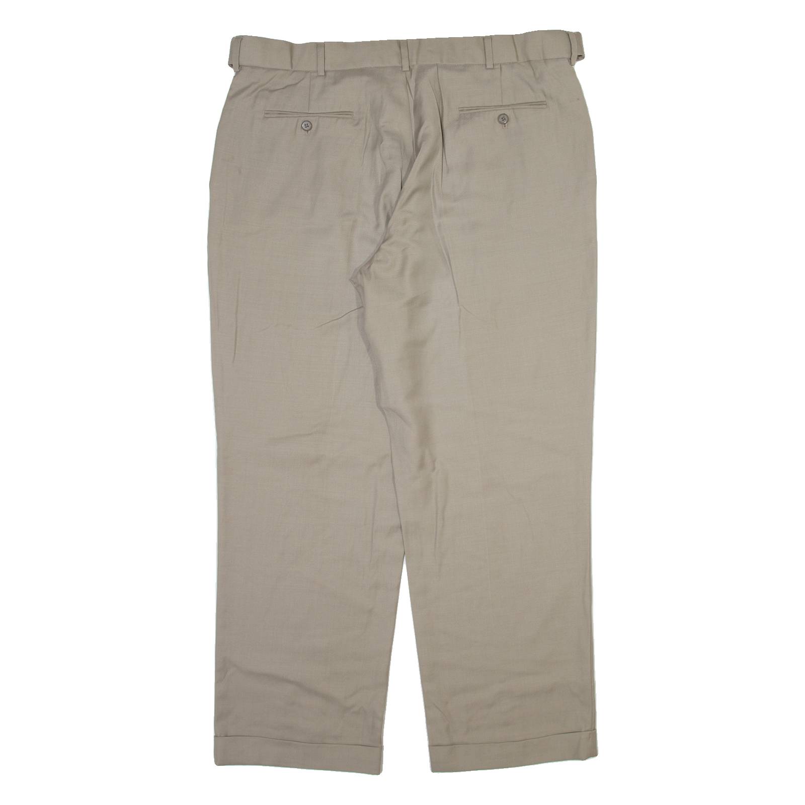STANFORD Mens Trousers Beige Relaxed Straight Wool W38 L30