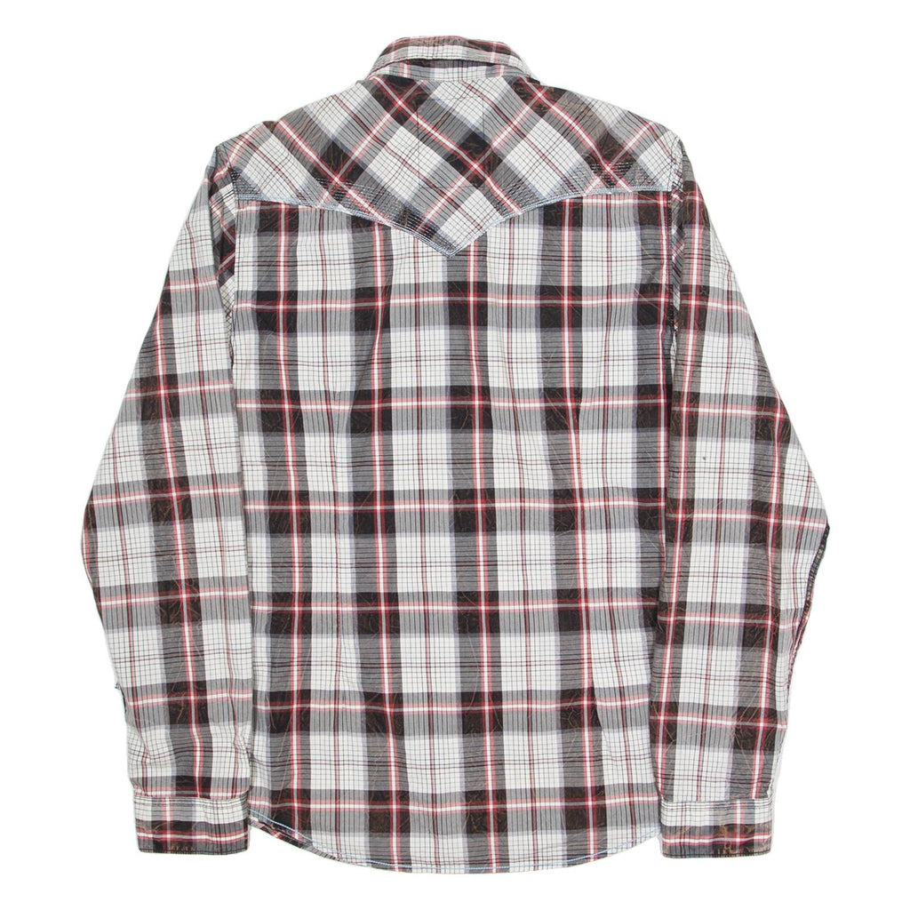 GUESS Mens Shirt Red Check Long Sleeve M