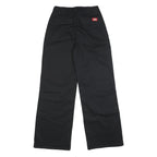 DICKIES Womens Black Cotton Blend Loose Straight Trousers W27 L32 Workwear Zip