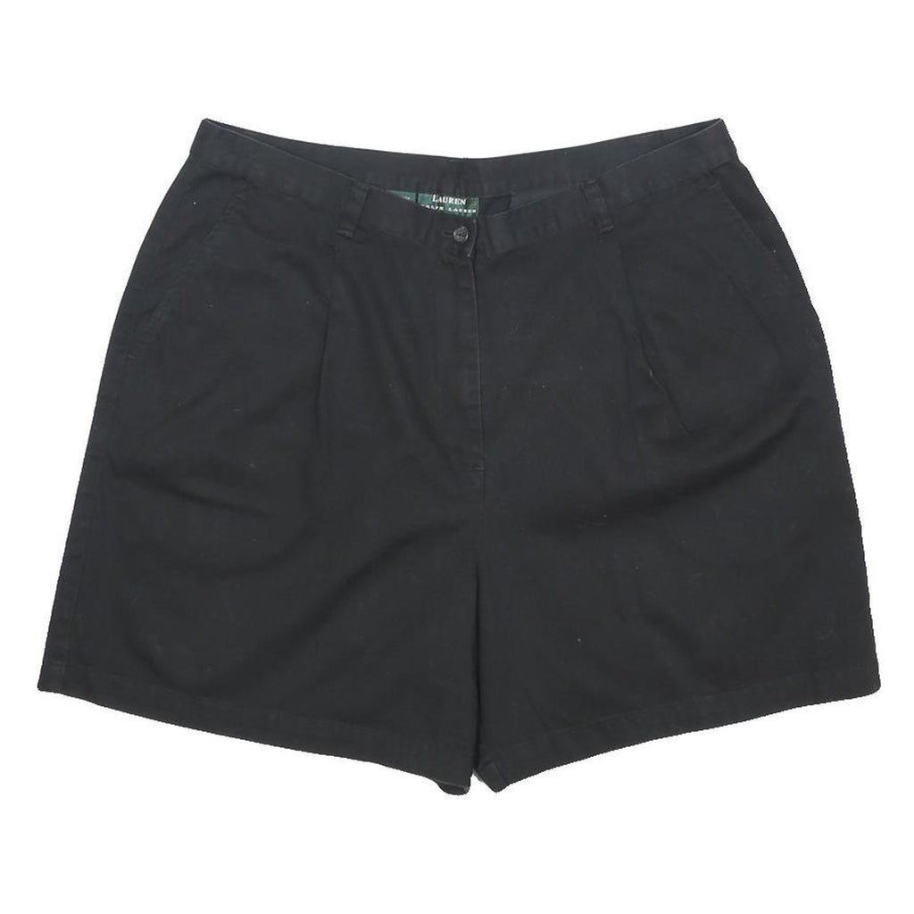 LAUREN RALPH LAUREN Womens Black Casual Cotton Shorts L W34 Classic Comfortable