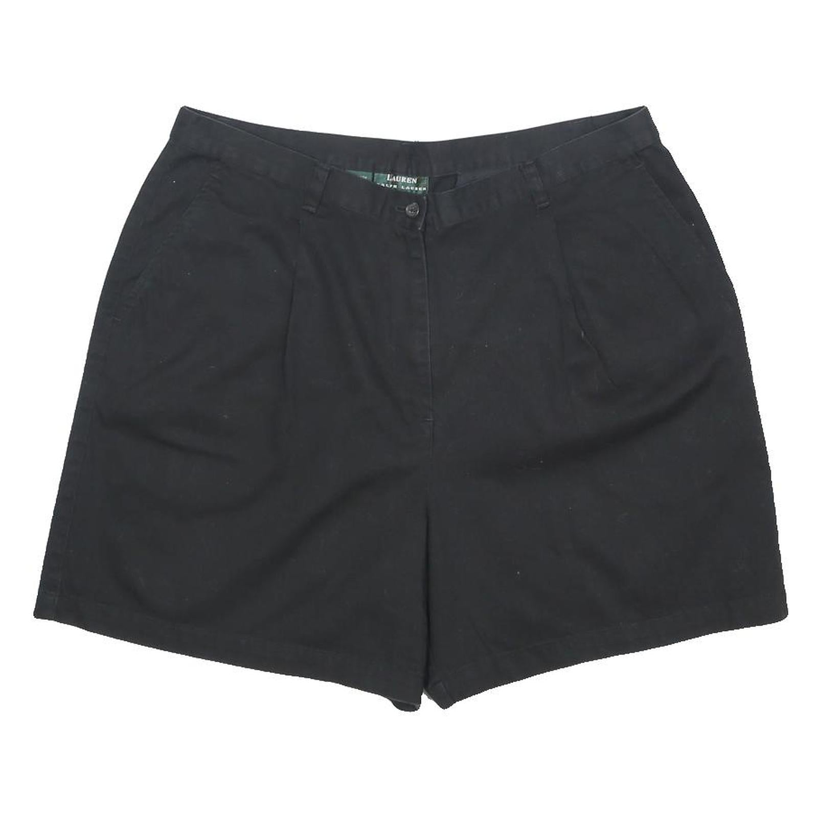 LAUREN RALPH LAUREN Womens Black Casual Cotton Shorts L W34 Classic Comfortable