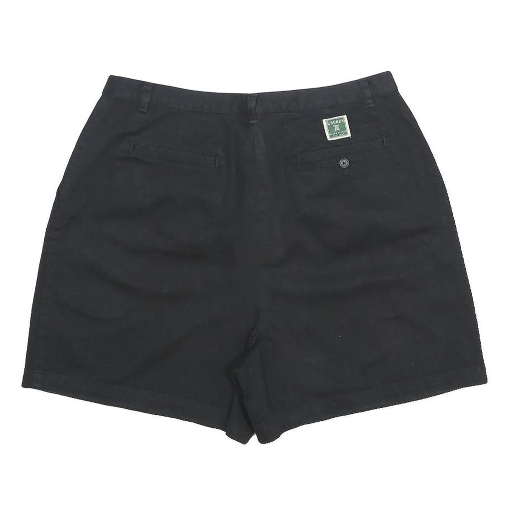 LAUREN RALPH LAUREN Womens Black Casual Cotton Shorts L W34 Classic Comfortable