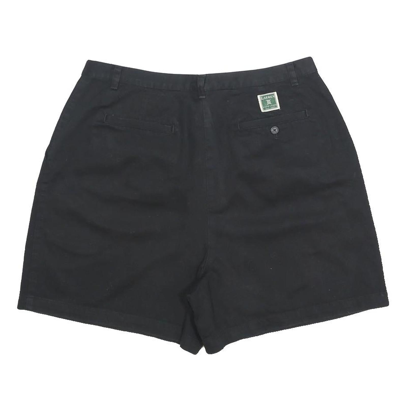 LAUREN RALPH LAUREN Womens Black Casual Cotton Shorts L W34 Classic Comfortable
