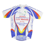 Mens White Blue & Red Graphic Cycling Jersey XL Short Sleeve 1/4 Zip