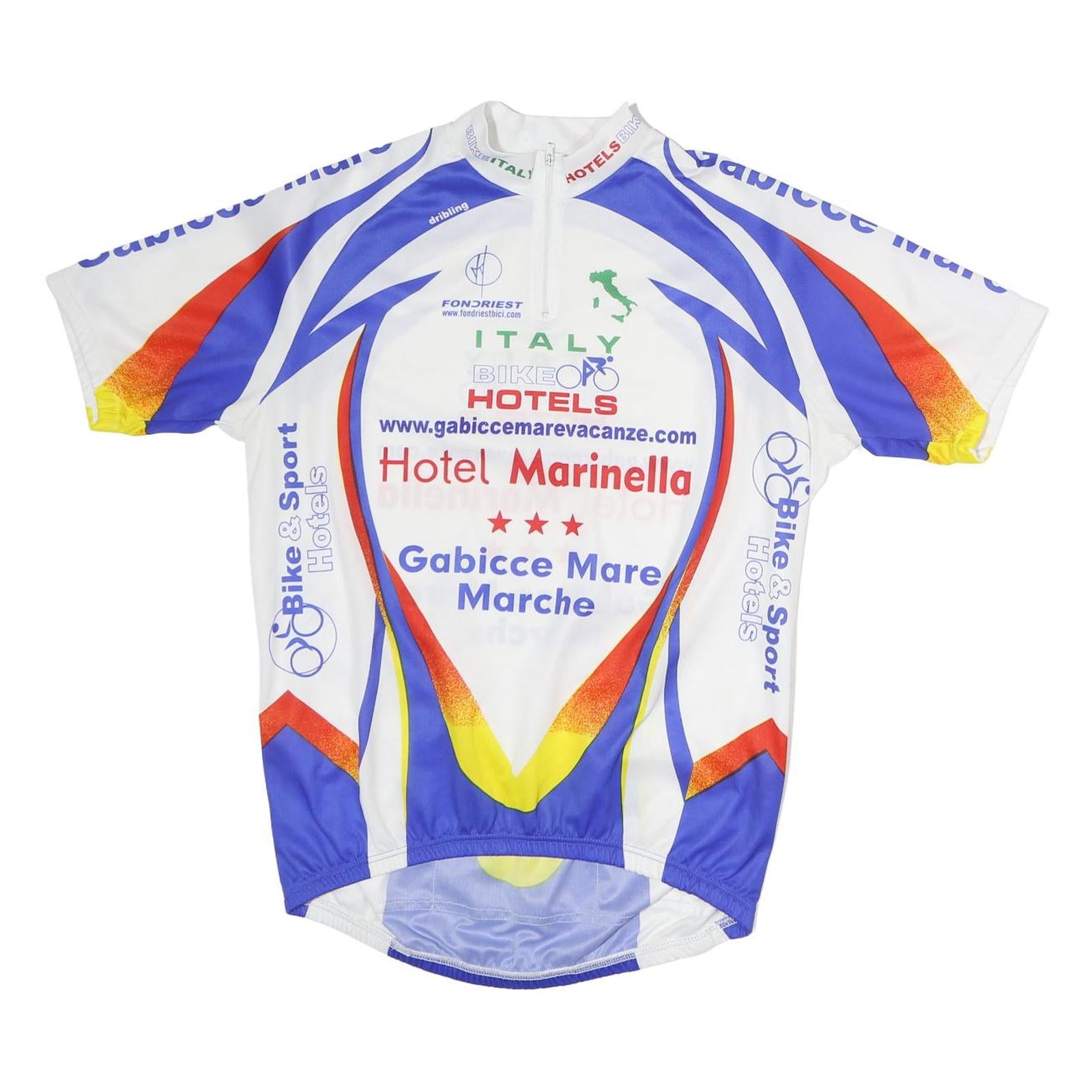 Mens White Blue & Red Graphic Cycling Jersey XL Short Sleeve 1/4 Zip