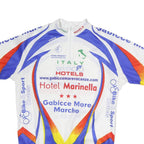 Mens White Blue & Red Graphic Cycling Jersey XL Short Sleeve 1/4 Zip