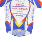 Mens White Blue & Red Graphic Cycling Jersey XL Short Sleeve 1/4 Zip