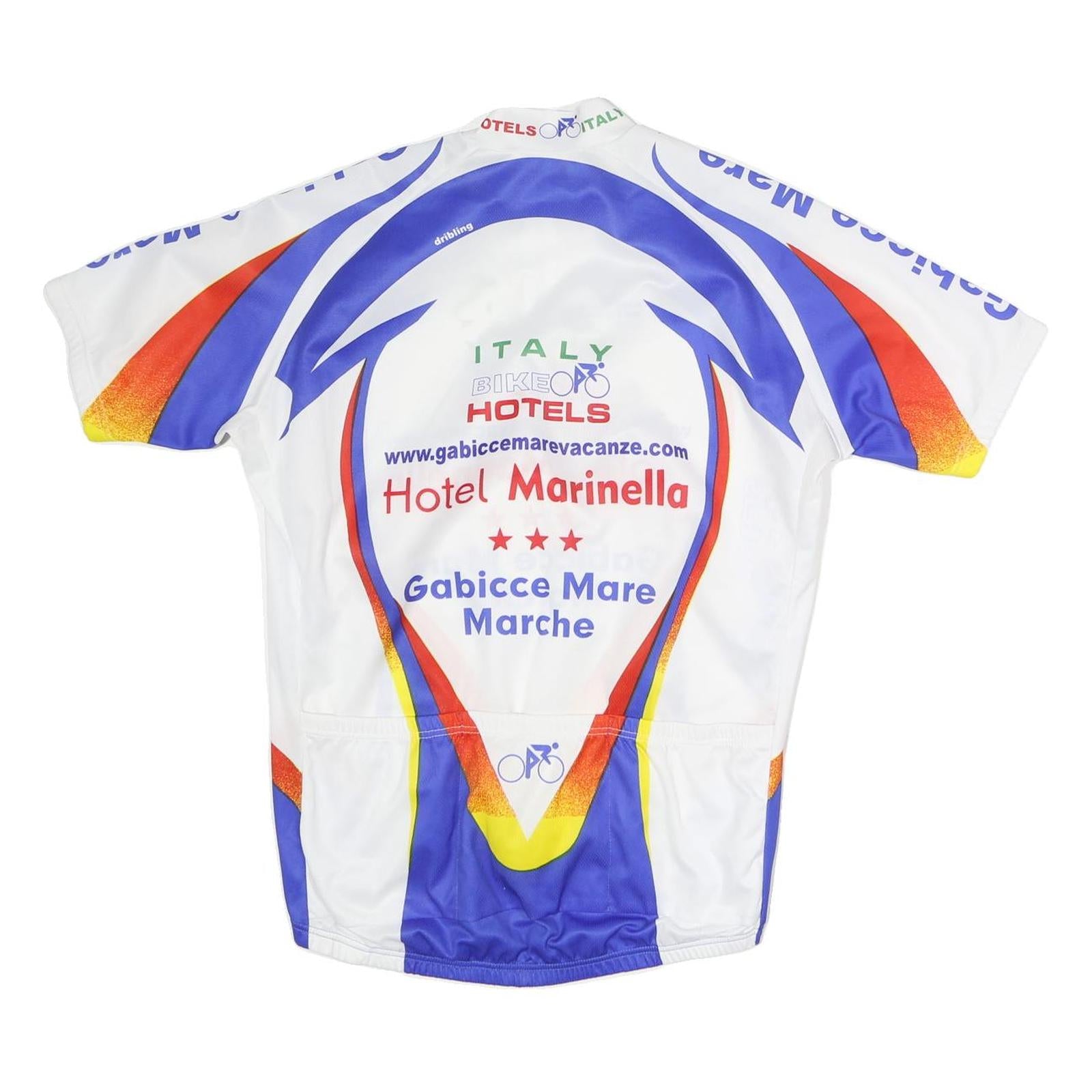 Mens White Blue & Red Graphic Cycling Jersey XL Short Sleeve 1/4 Zip