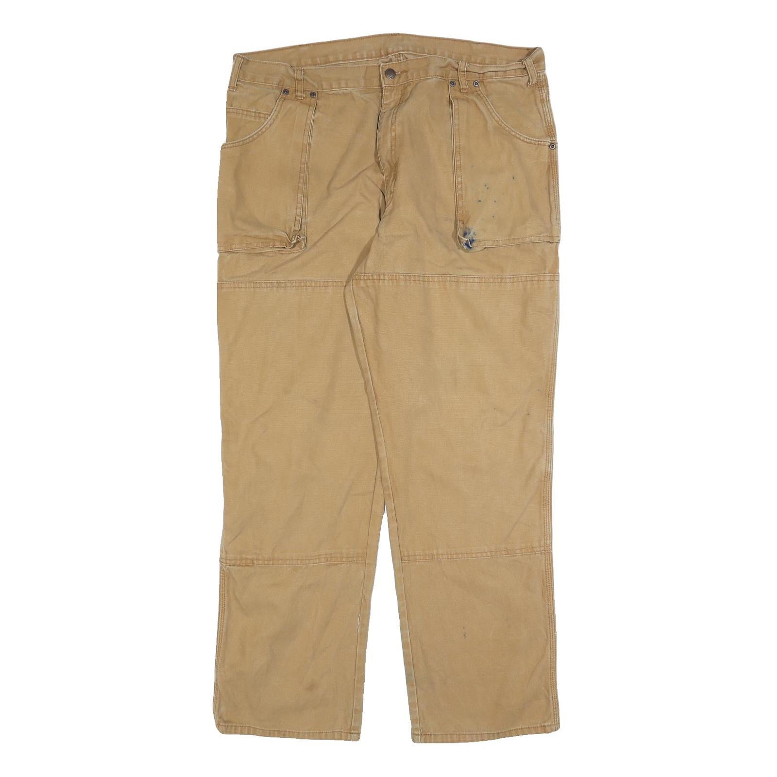 DICKIES Mens Jeans Beige Relaxed Straight Denim W40 L32 Workwear Utility Zip Fly