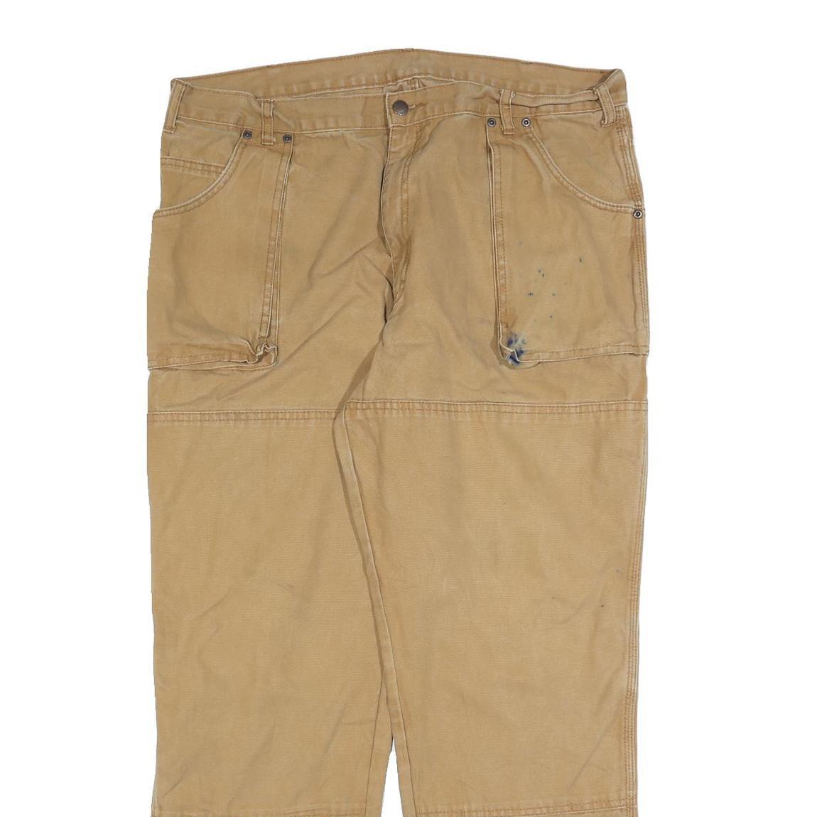 DICKIES Mens Jeans Beige Relaxed Straight Denim W40 L32 Workwear Utility Zip Fly