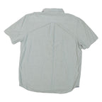VANS Mens Light Blue Plain Cotton Blend Short Sleeve Shirt L Casual Button Down
