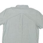VANS Mens Light Blue Plain Cotton Blend Short Sleeve Shirt L Casual Button Down