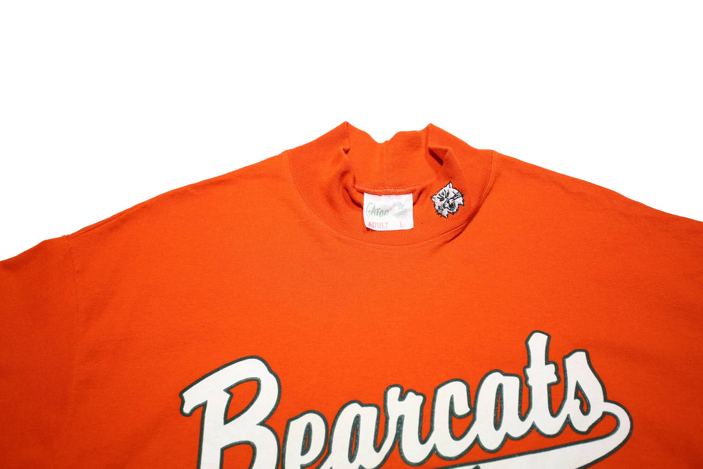GATOR Mens Orange Bearcats Graphic T-Shirt L Short Sleeve Mock Neck Cotton Blend