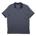 CALVIN KLEIN Mens Blue Cotton Blend Polo Shirt M Short Sleeve Button Plain