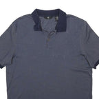 CALVIN KLEIN Mens Blue Cotton Blend Polo Shirt M Short Sleeve Button Plain