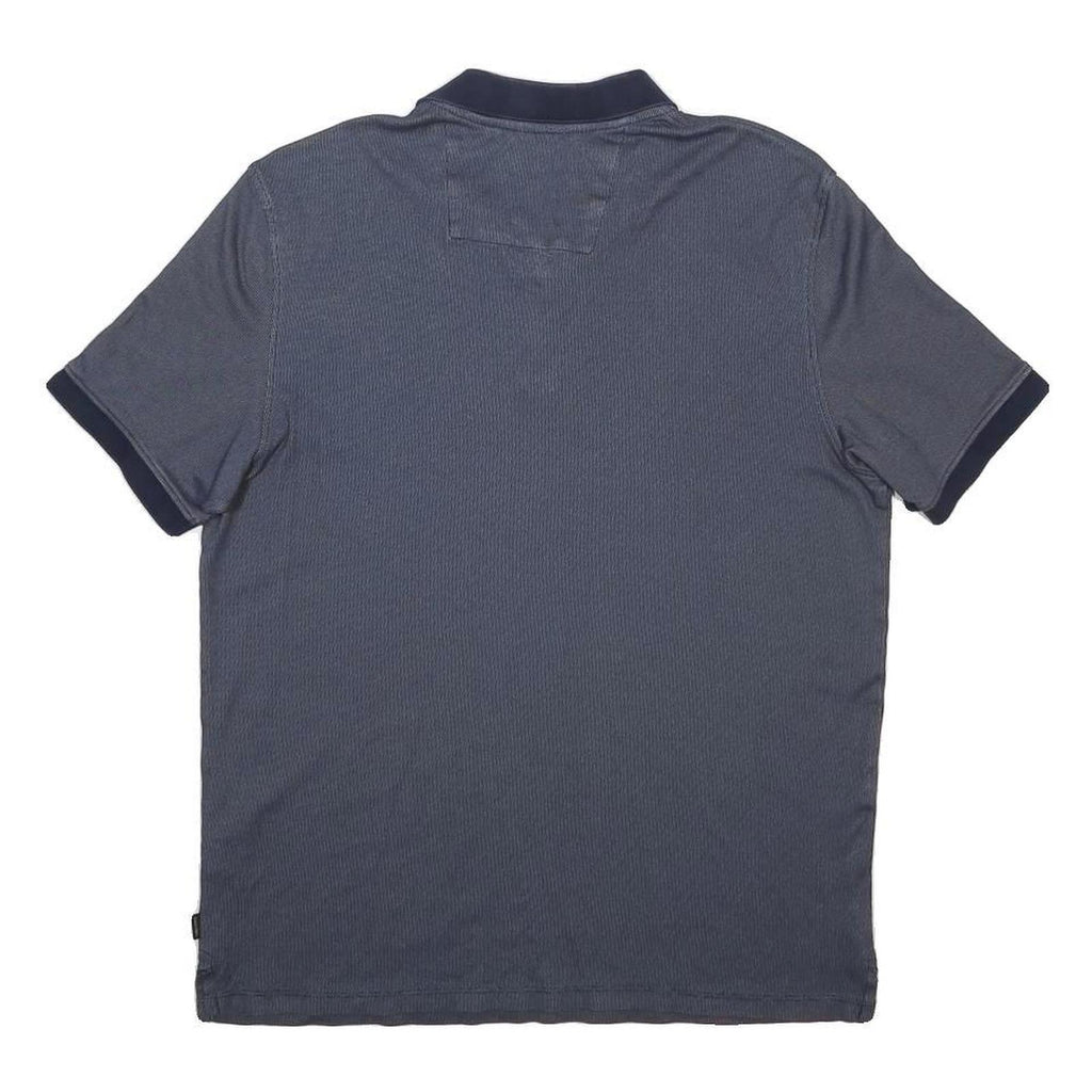 CALVIN KLEIN Mens Blue Cotton Blend Polo Shirt M Short Sleeve Button Plain