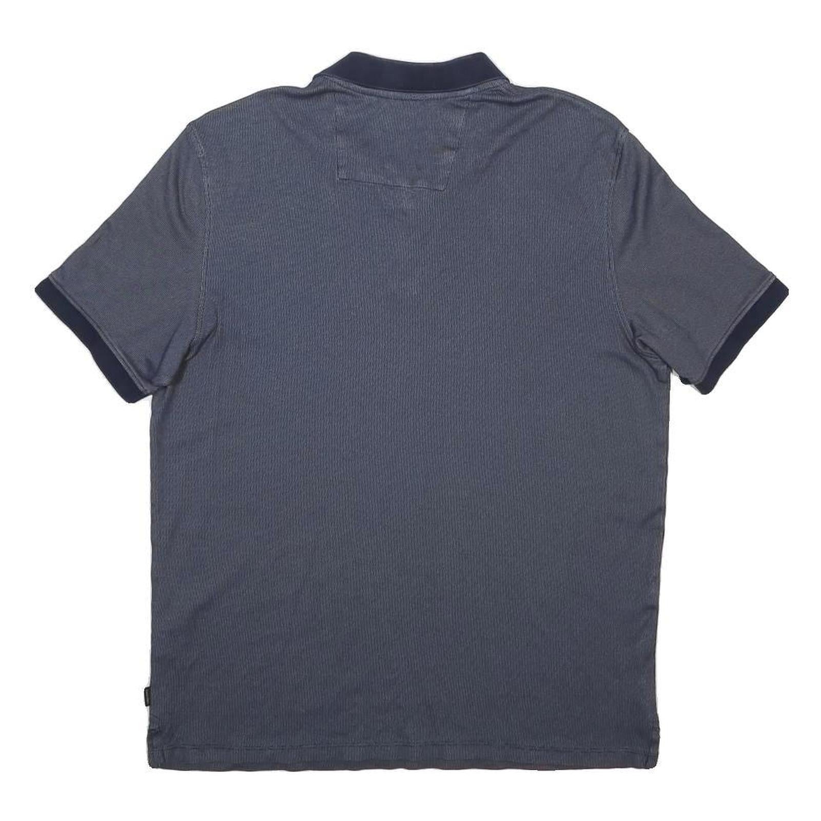 CALVIN KLEIN Mens Blue Cotton Blend Polo Shirt M Short Sleeve Button Plain