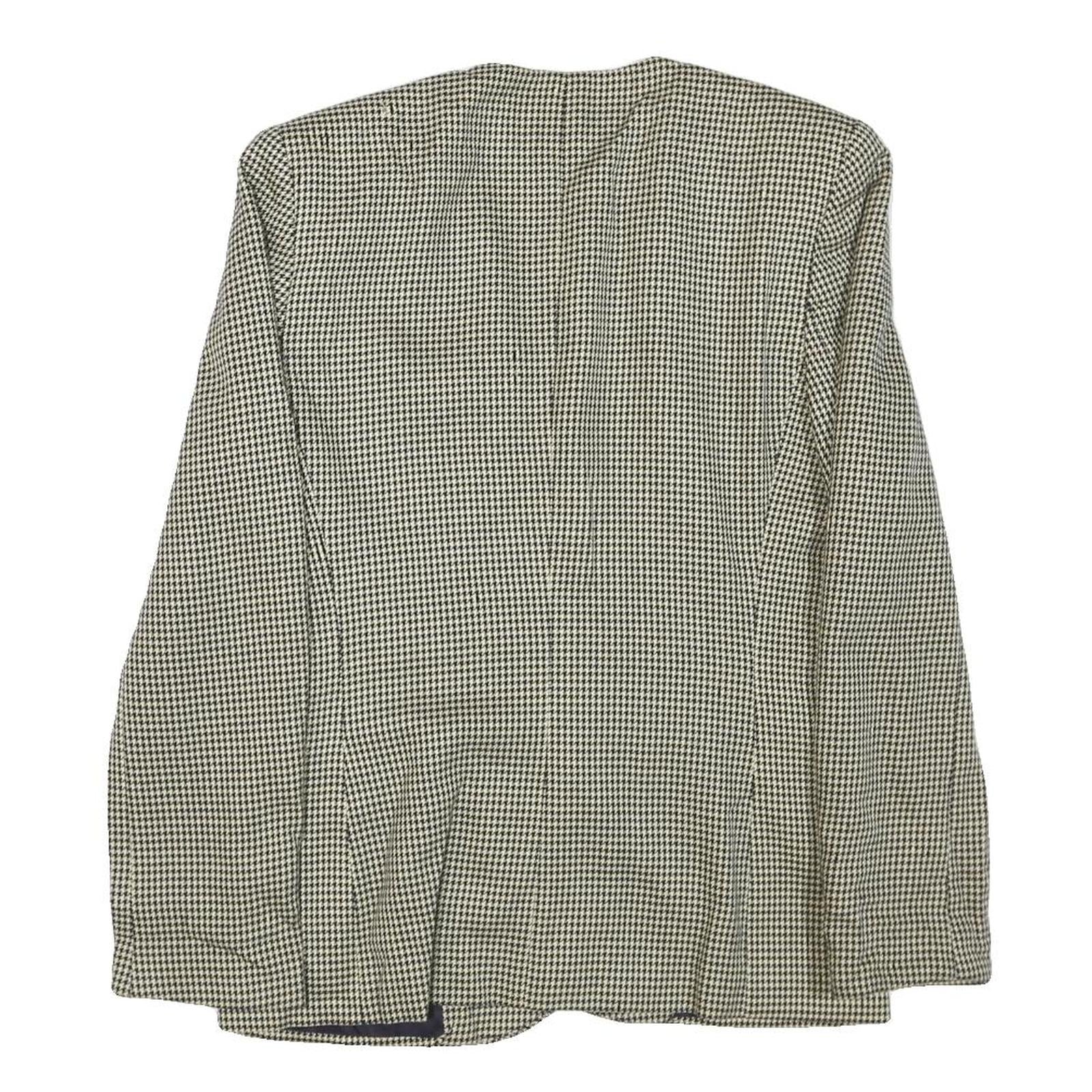 JONES NEW YORK Mens Black & White Houndstooth Double Button Jacket M Cotton