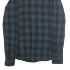 LONG JOHN & SONS Mens Blue & Black Check Shirt M Cotton Casual Button Shirt