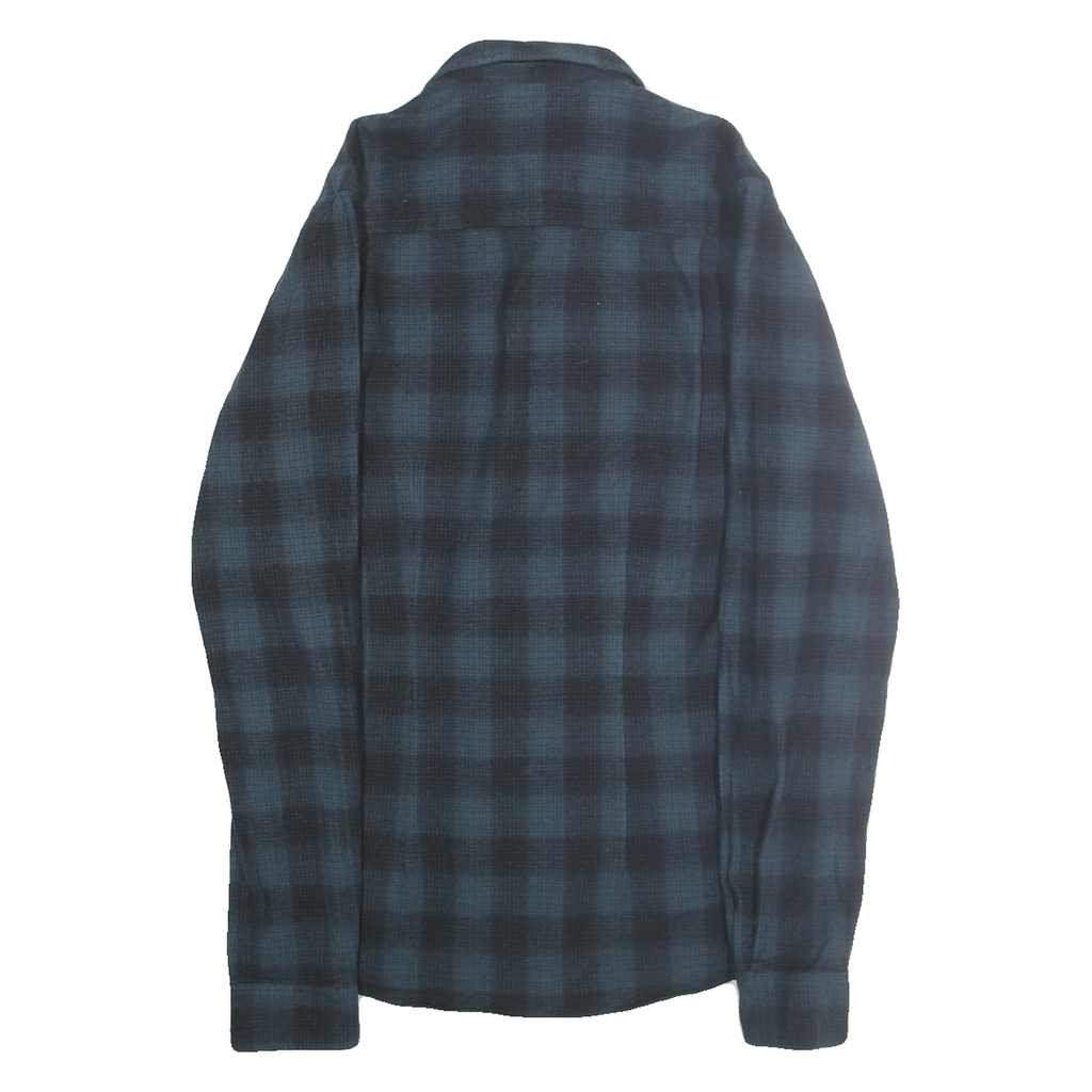 LONG JOHN & SONS Mens Blue & Black Check Shirt M Cotton Casual Button Shirt