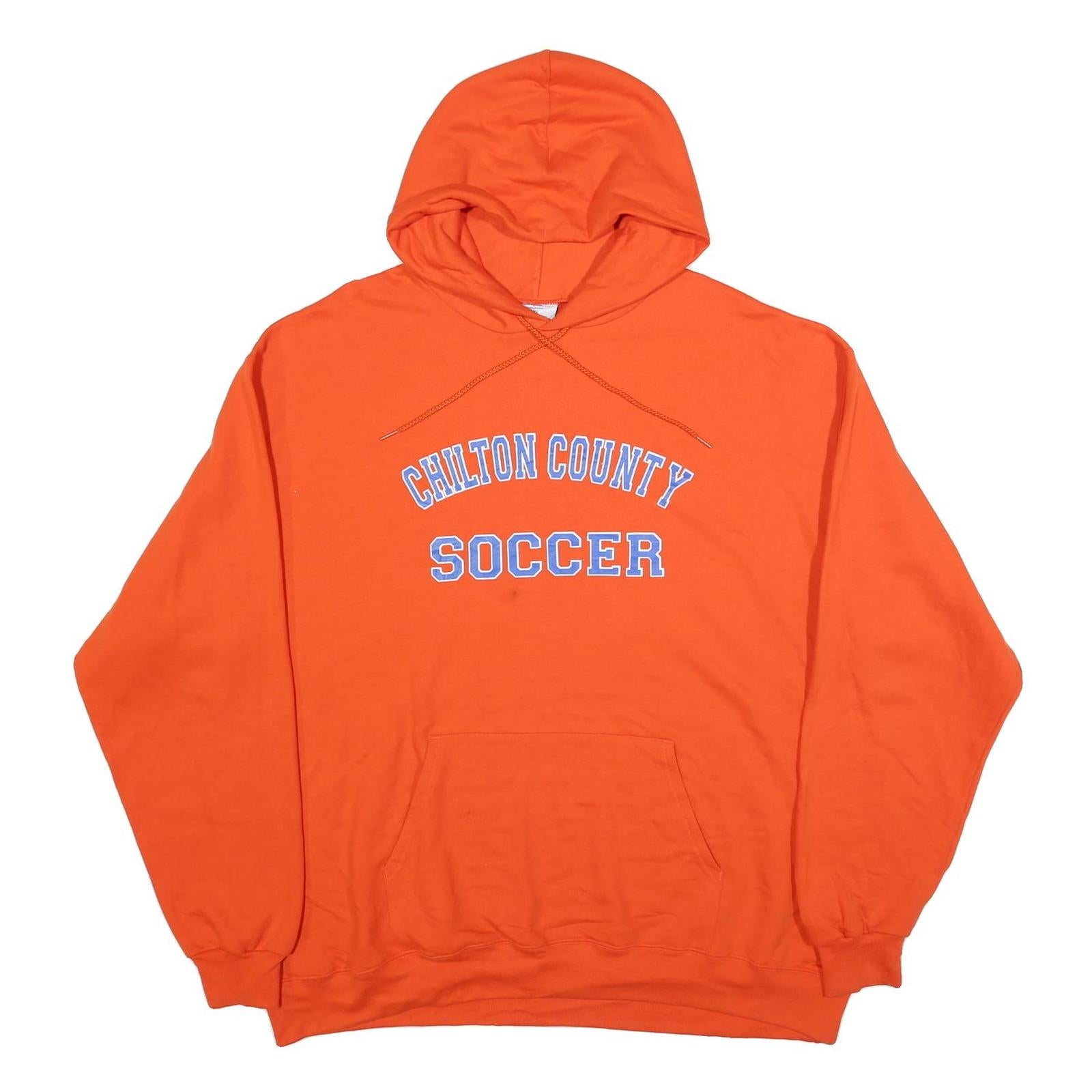 CHAMPION Mens Orange Chilton County Soccer Hoodie 2XL Cotton Blend Casual