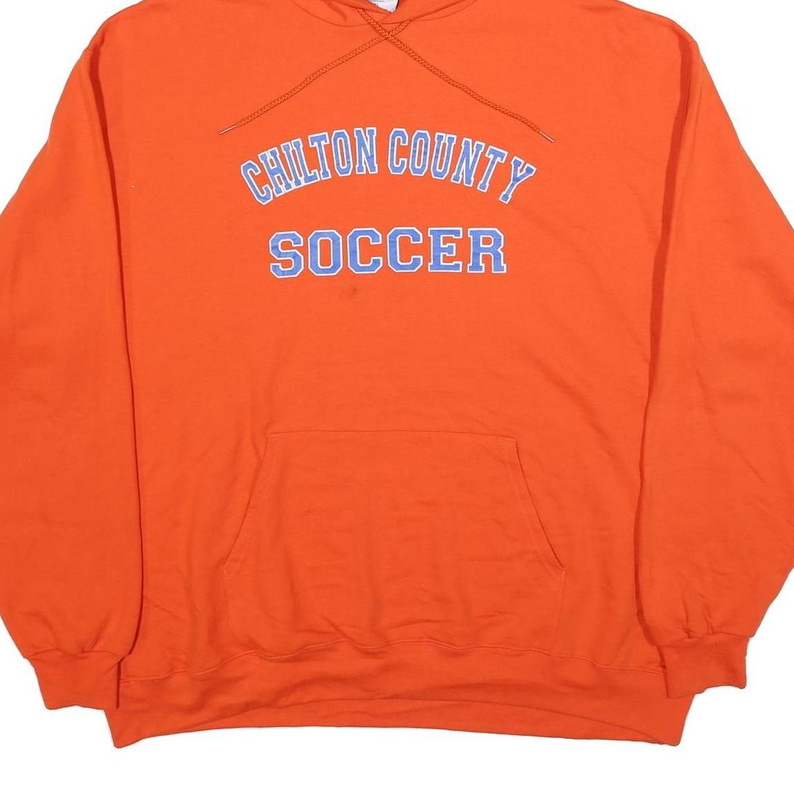 CHAMPION Mens Orange Chilton County Soccer Hoodie 2XL Cotton Blend Casual