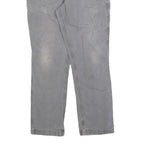 CARHARTT Mens Relaxed Grey Cotton Blend Trousers W36 L29 Workwear Zip Closure