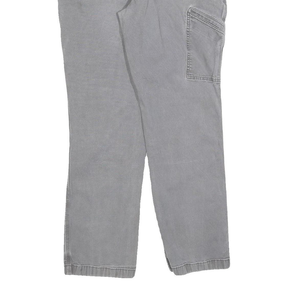 CARHARTT Mens Relaxed Grey Cotton Blend Trousers W36 L29 Workwear Zip Closure